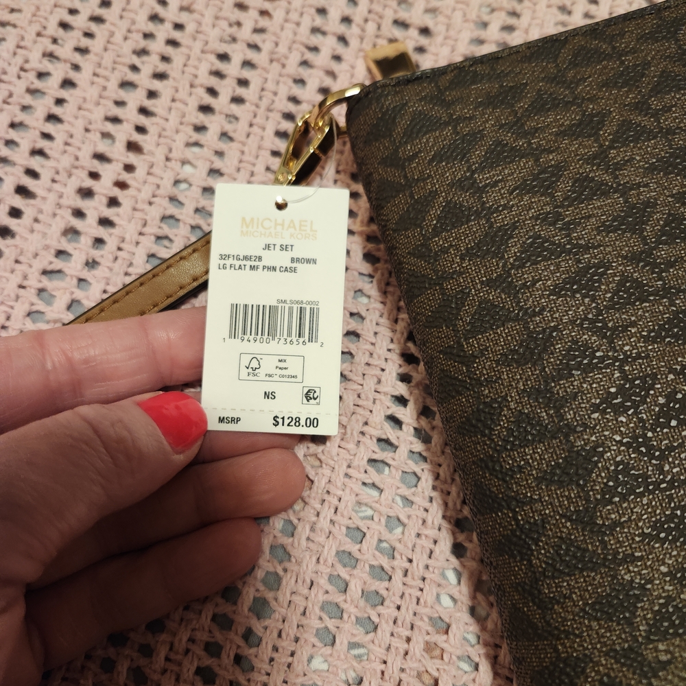 Michael Kors Dark Brown Wristlet with Gold Hardware - Picture 4 of 7